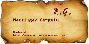 Metzinger Gergely névjegykártya